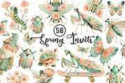 Spring Insects Garden Clipart, an Illustration by CreationArt (Thumbnail 1 of 6)
