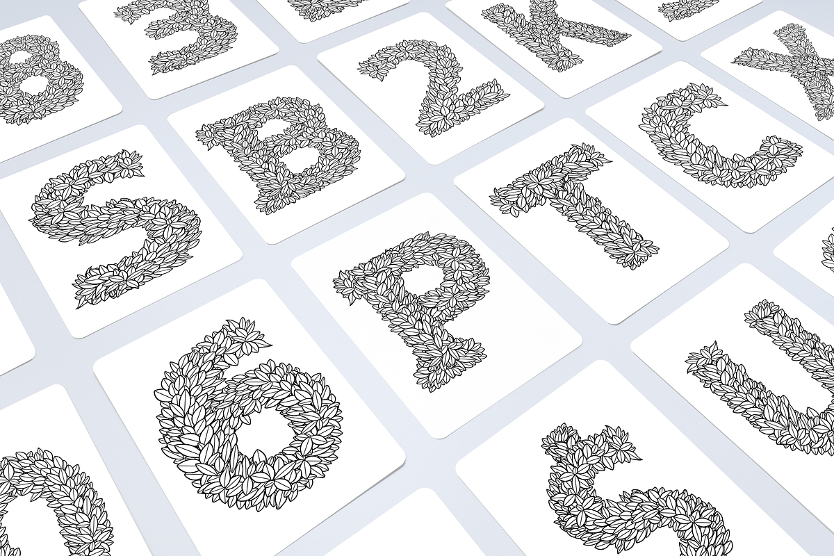 Vector Leaf Alphabet [Vector], an Object Graphic by Chuhastock (Photo 6 of 12)