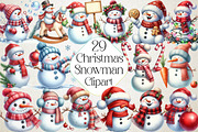 Funny Christmas Snowman Clipart, an Illustration by DreamPrint404 (Thumbnail 1 of 6)