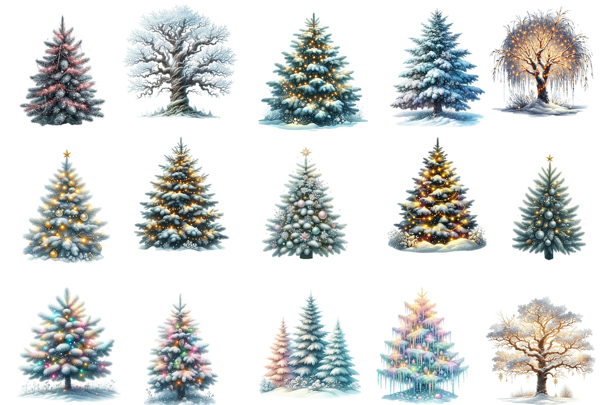 Frosted Trees  Clipart, an Illustration by Designworld (Photo 2 of 5)
