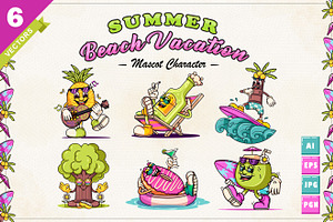 Summer Beach Vacation Mascot