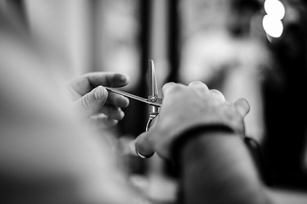 Hairdresser makes hairstyle a man with a beard stock photo containing hair, a Person Photo by Rov.7