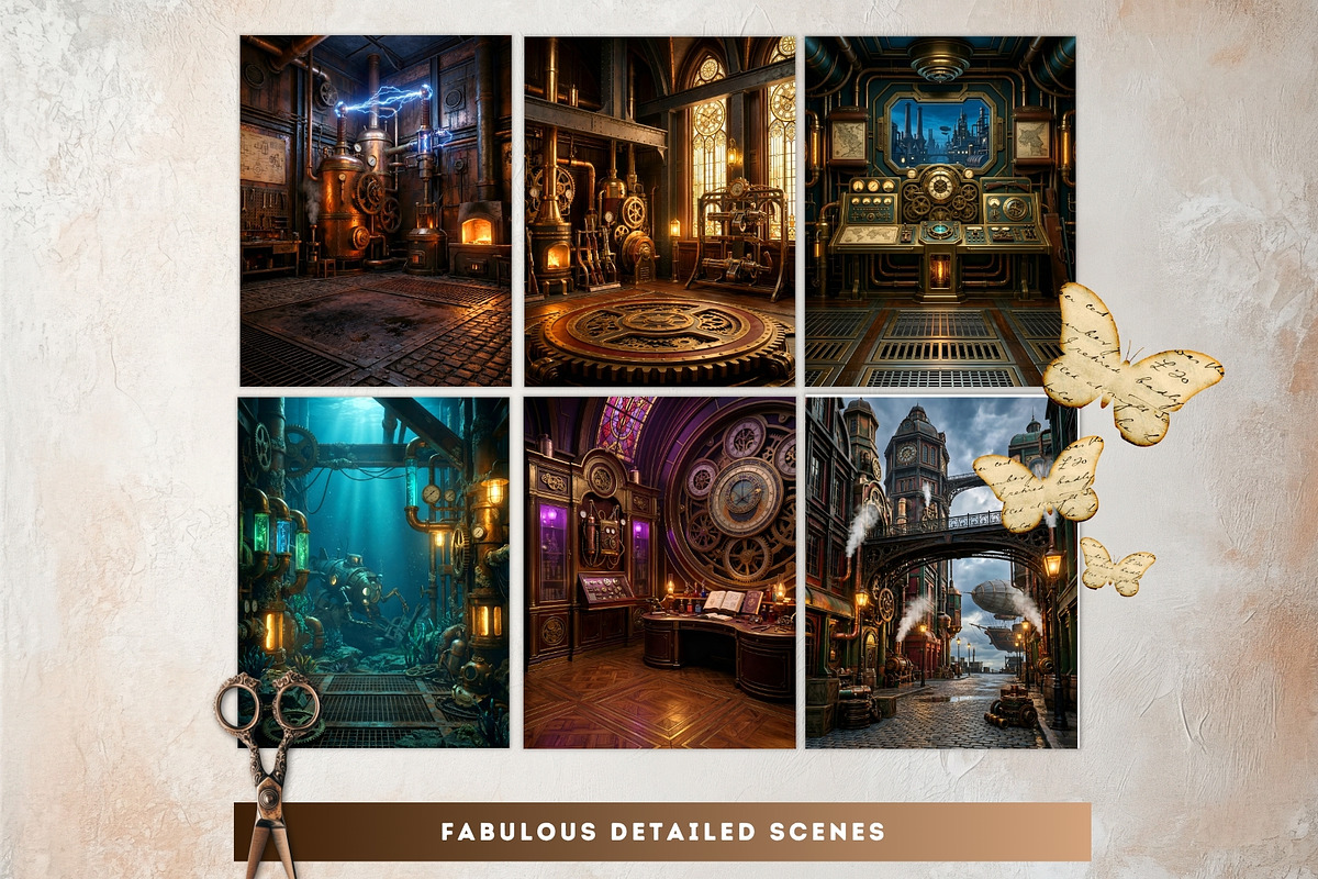 Brass Requiem Steampunk Backdrops V1, a Background Graphic by ThatsDesignArt (Photo 6 of 12)