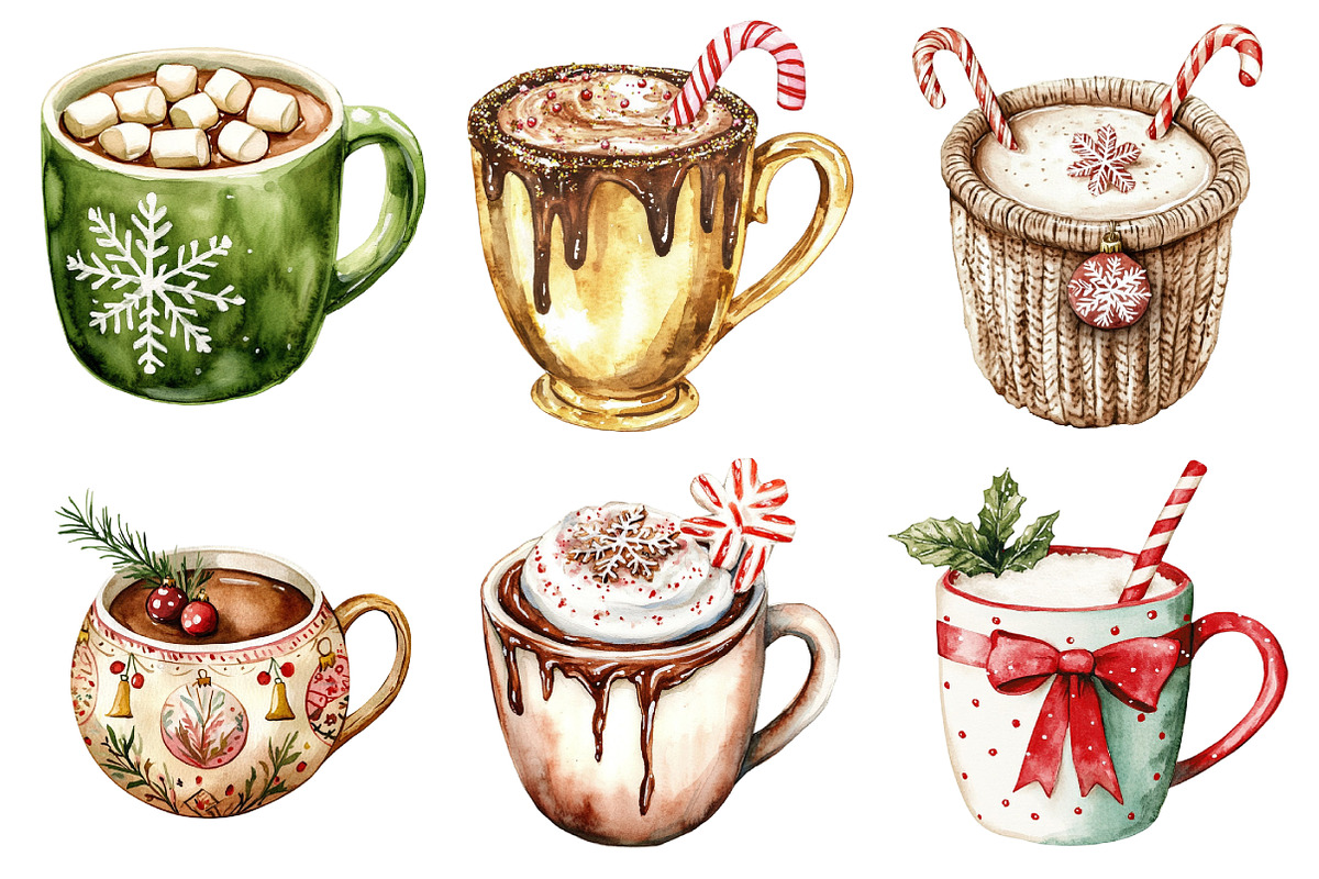 Christmas Coffee Cup Clipart, an Illustration by Daily.Designs (Photo 5 of 5)