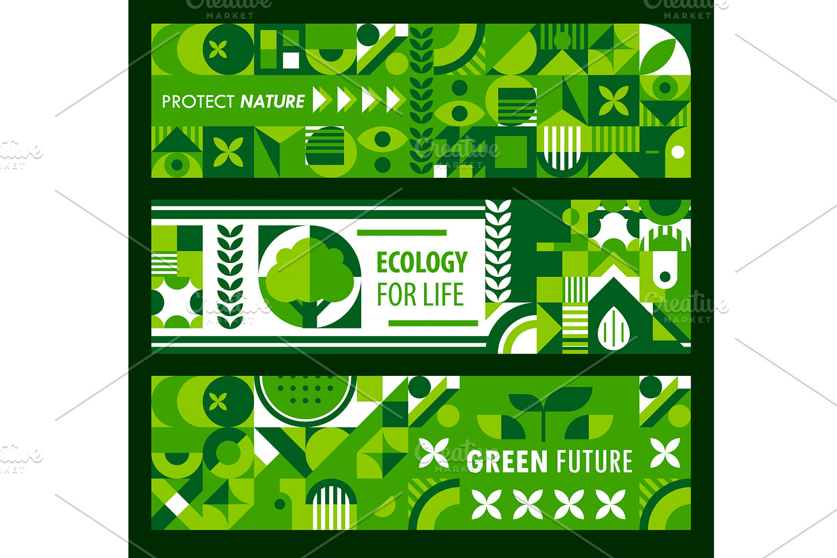 Environment banners with shapes, a Decorative Illustration by Buch&Bee