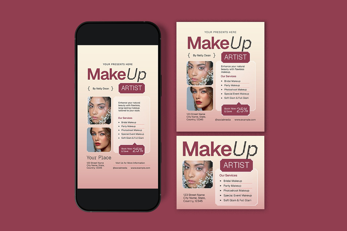 Makeup Artist Flyer, a Flyer Template by graphicook (Photo 3 of 3)