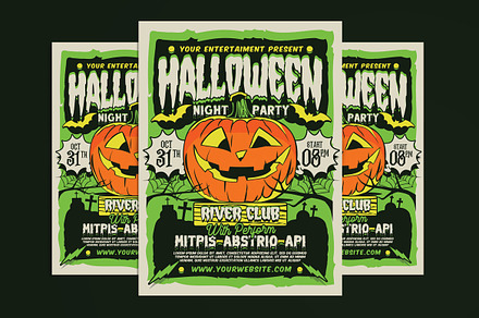 Halloween Night Party Flyer Template, a Flyer Template by Muhamad Iqbal hidayat