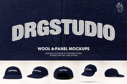 Wool 6-Panel Hat Cap Mockup, a Hat Mockup by DRGSTUDIO