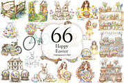 Happy Easter PNG Clipart Bundle., an Object Illustration by KennedyStudio (Thumbnail 1 of 5)