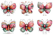 Whimsical Spring Butterfly Clipart, an Illustration by CraftArtStudio (Thumbnail 5 of 6)