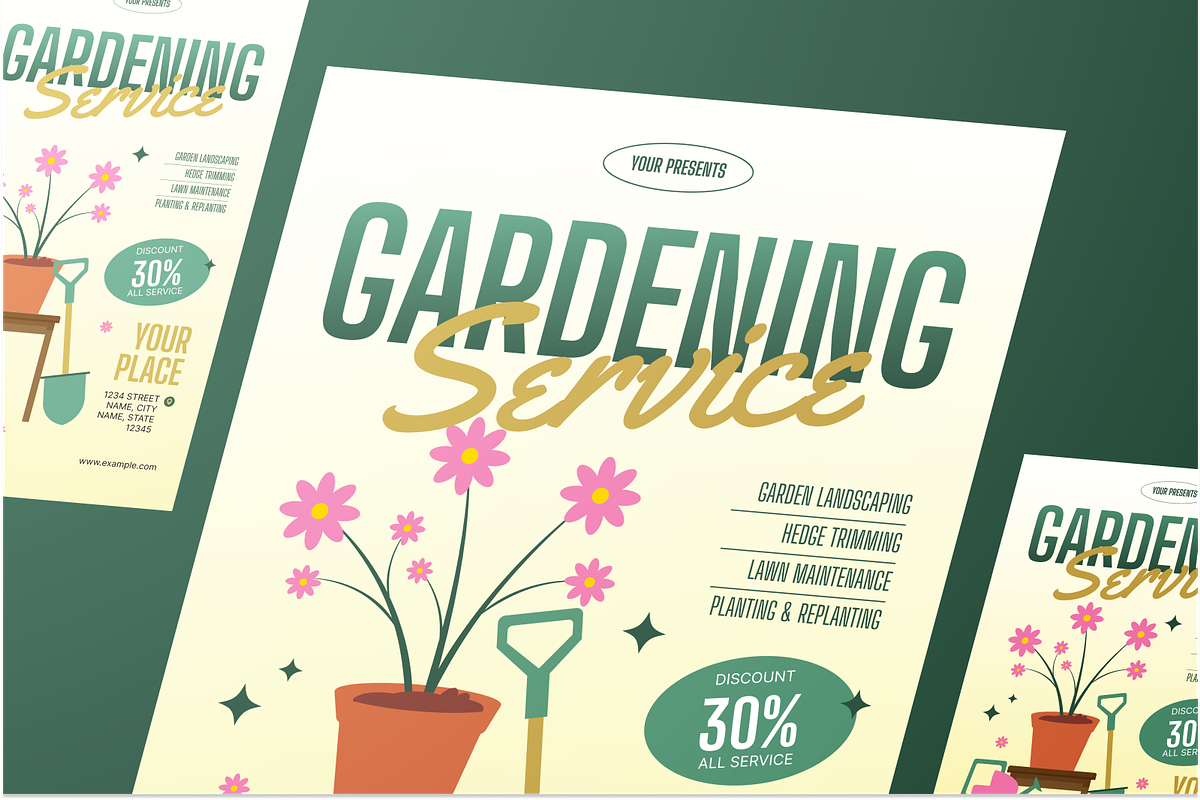 Gardening Service Flyer Set, a Flyer Template by Annora Studio (Photo 3 of 6)