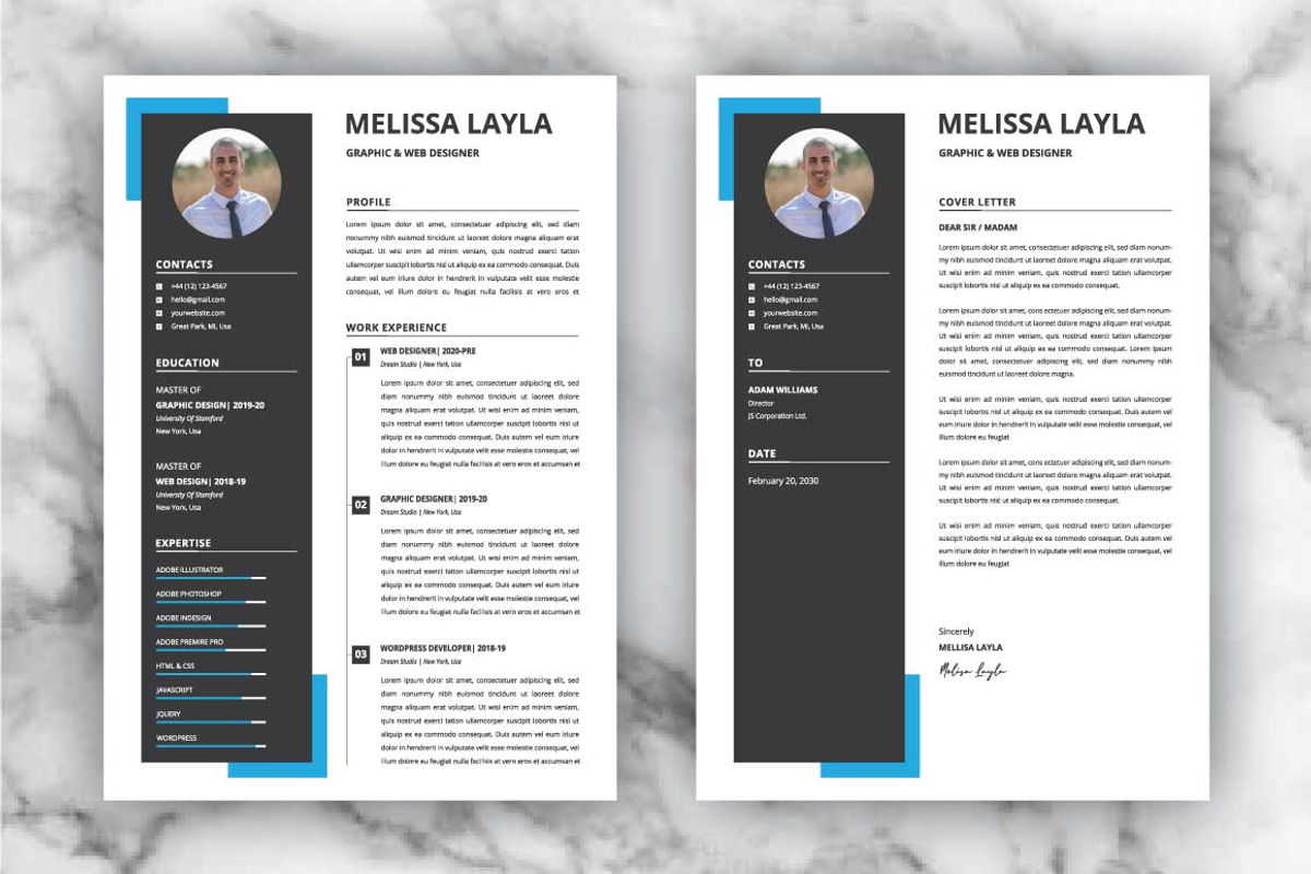 Modern Resume / Cv Design Template, a Resume Template by Pixel Pro (Photo 3 of 3)
