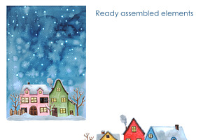 Watercolor Holiday.Christmas Clipart