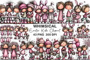 Watercolor Easter Kids Clipart, an Illustration by CraftArtStudio (Thumbnail 1 of 6)