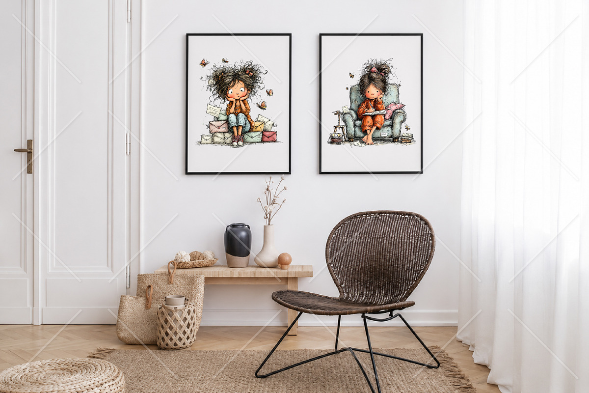 Watercolor Butterfly Letter Girl PNG, a Seasonal Illustration by Canvas Craft (Photo 7 of 10)
