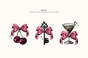 Coquette Bow Sketches, a Decorative Illustration by Elena Pimonova (Thumbnail 7 of 10)
