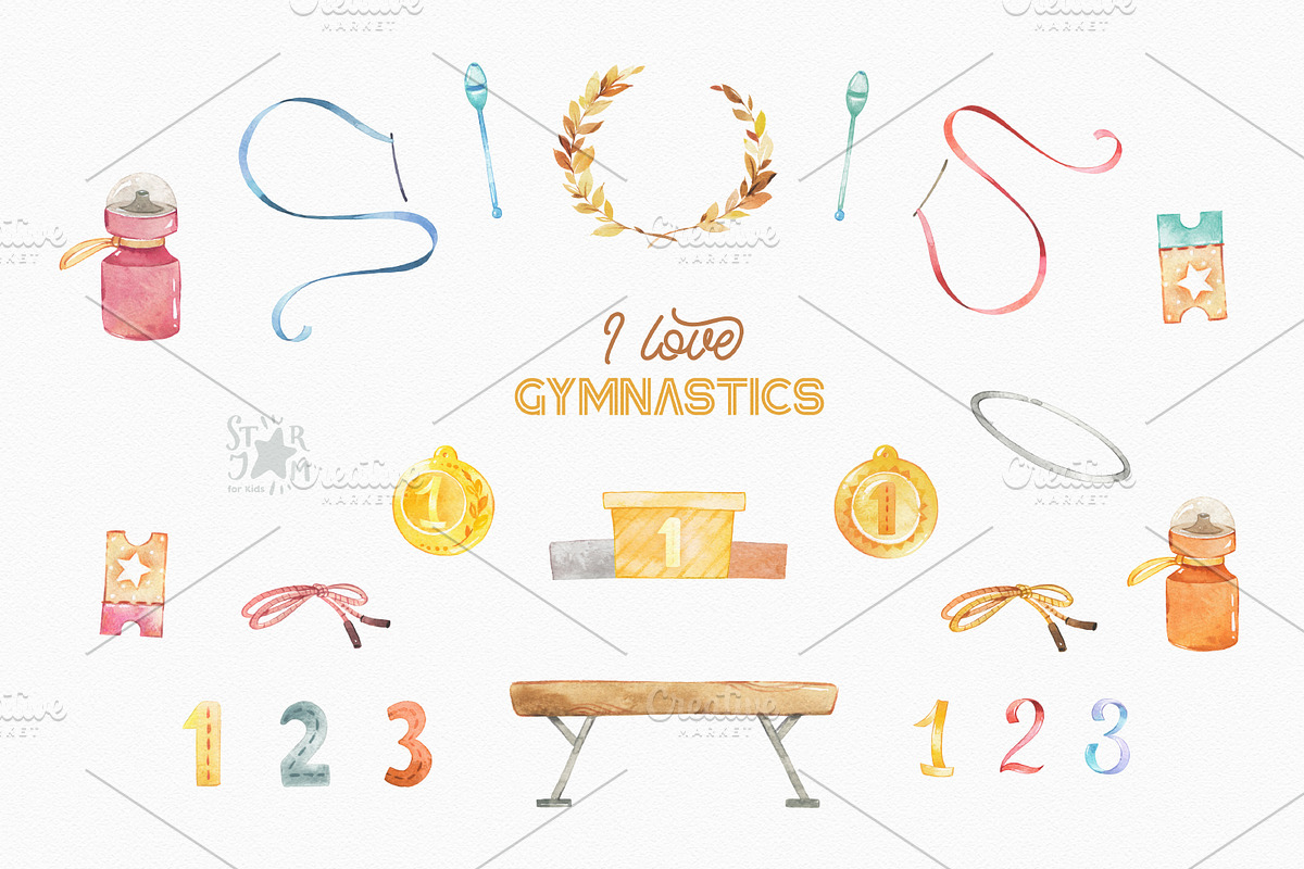 I Love Gymnastics. Sports Collection, an Education Illustration by StarJam (Photo 7 of 8)