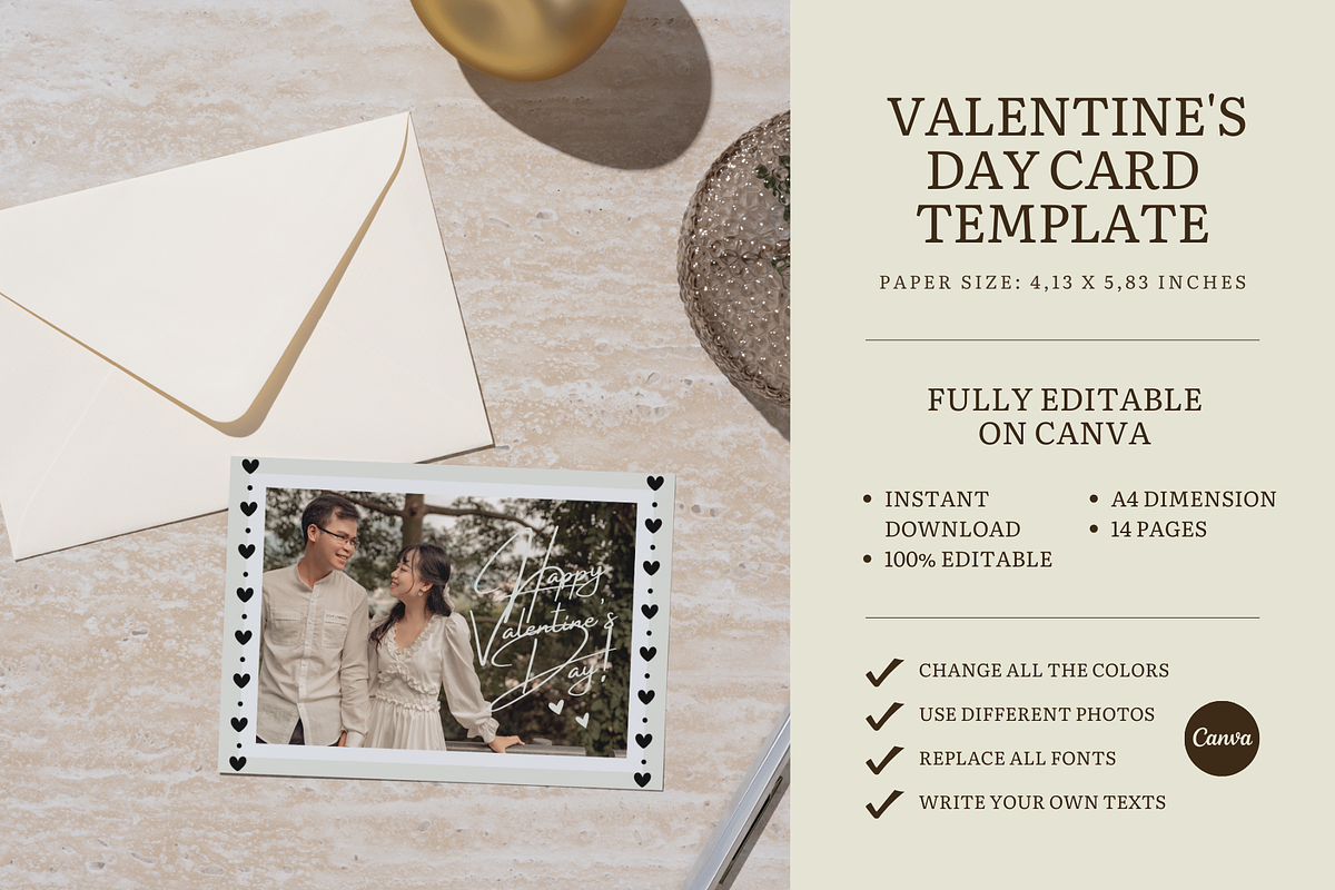 VALENTINE'S DAY CARD CANVA TEMPLATE, a Card Template by The Little Lily Studio (Photo 5 of 5)