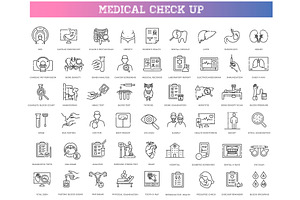 Medical Сheck Up Icons, an Outline Icon by Tettygreen