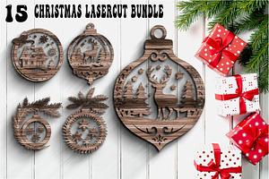 Christmas Ornament Laser Cut Design, a Graphic by balal