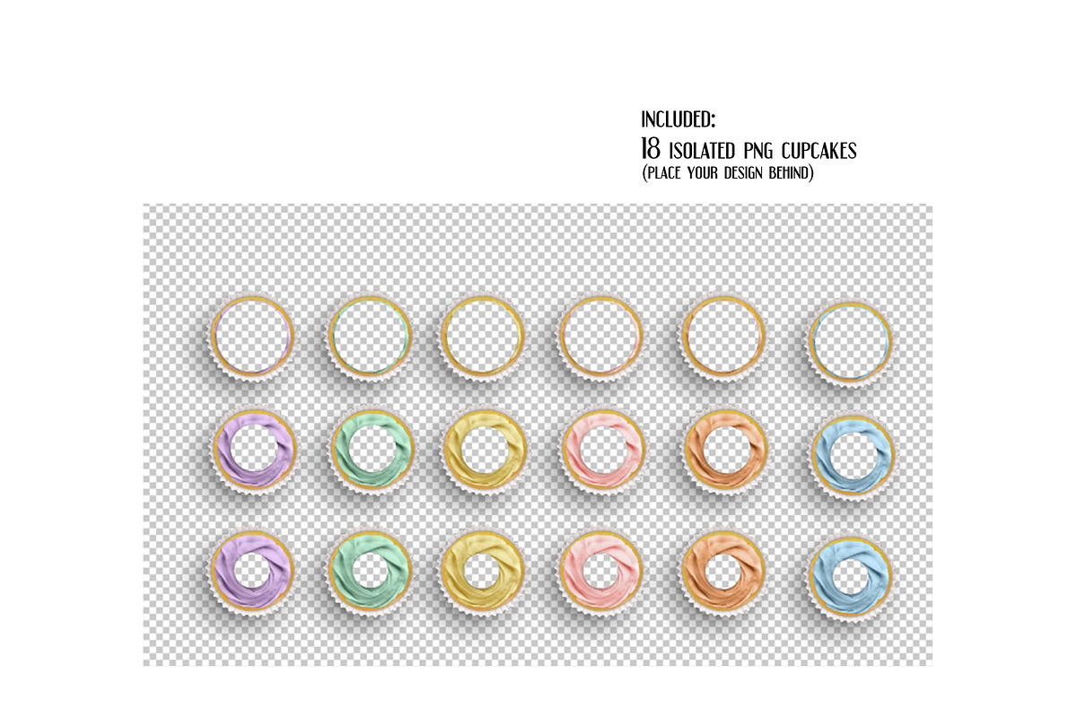 Cupcake topper mockup. Top view., a Cups & Container Mockup by Dorado Stock (Photo 3 of 5)
