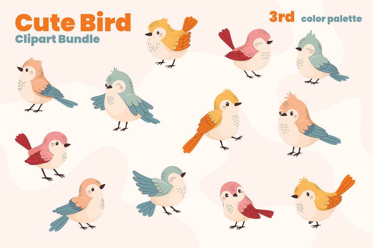 Bird Clipart Bundle - Vector & PNG, an Animal Illustration by moja doodle (Photo 5 of 5)