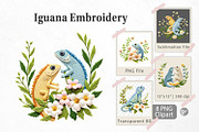 Iguana Embroidery Clipart, a Graphic by Artnoy (Thumbnail 1 of 5)