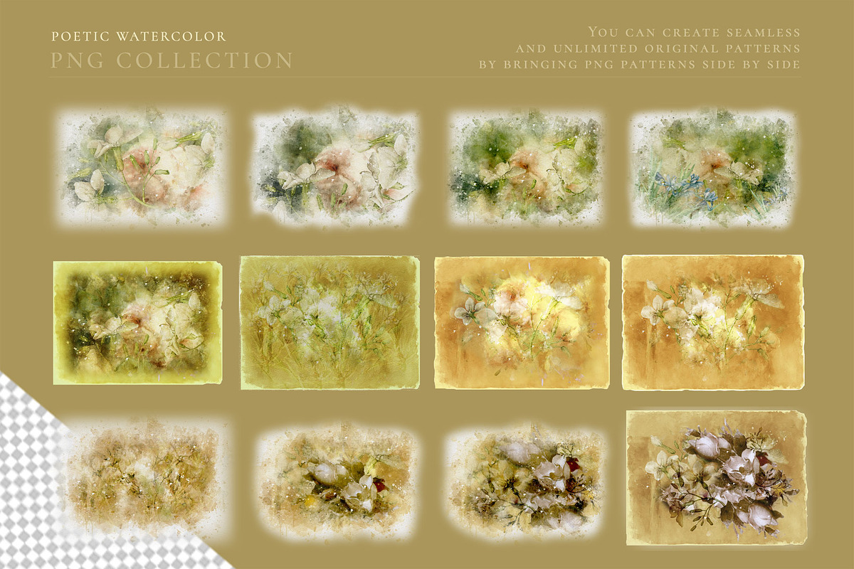 Poetic Watercolor Backgrounds, a Pattern Graphic by Suna Kosem (Photo 23 of 26)