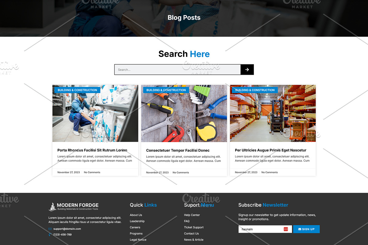 Building & Construction Tools Store, a WordPress Template by HasnainDEV (Photo 4 of 5)