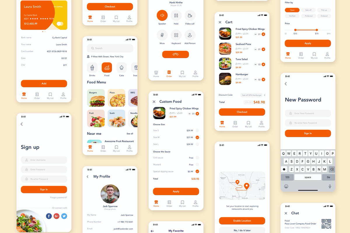 Food Delivery App Template Ui Kit, an App Template by Capi Product