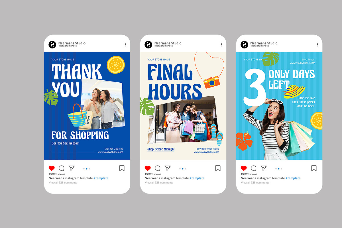 Summer Clearance Sale Instagram Post, a Social Media Template by Neermana (Photo 3 of 4)