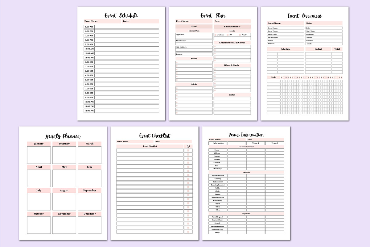 2025 Event & Party Planner For Canva, a Stationery Template by Shumaya (Photo 3 of 6)