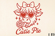 Valentine Highland Cow PNG, an Illustration by DreamPrint404 (Thumbnail 1 of 8)