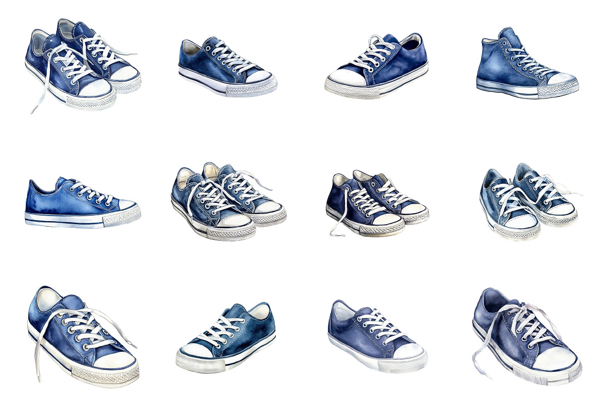 Navy Blue Sneakers Clipart, an Illustration by Design Market (Photo 3 of 3)