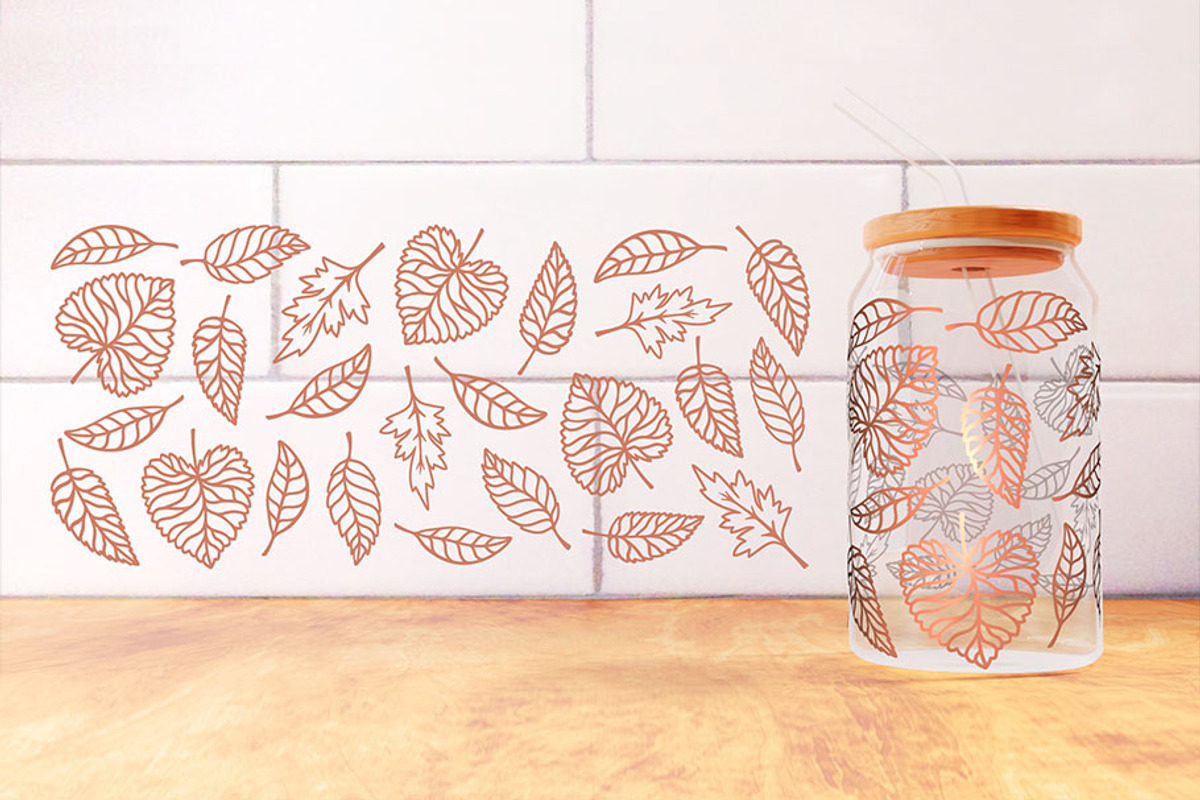 Autumn Leaves Can Glass Wrap 16oz., an Object Graphic by Doodle Cloud Studio (Photo 3 of 12)