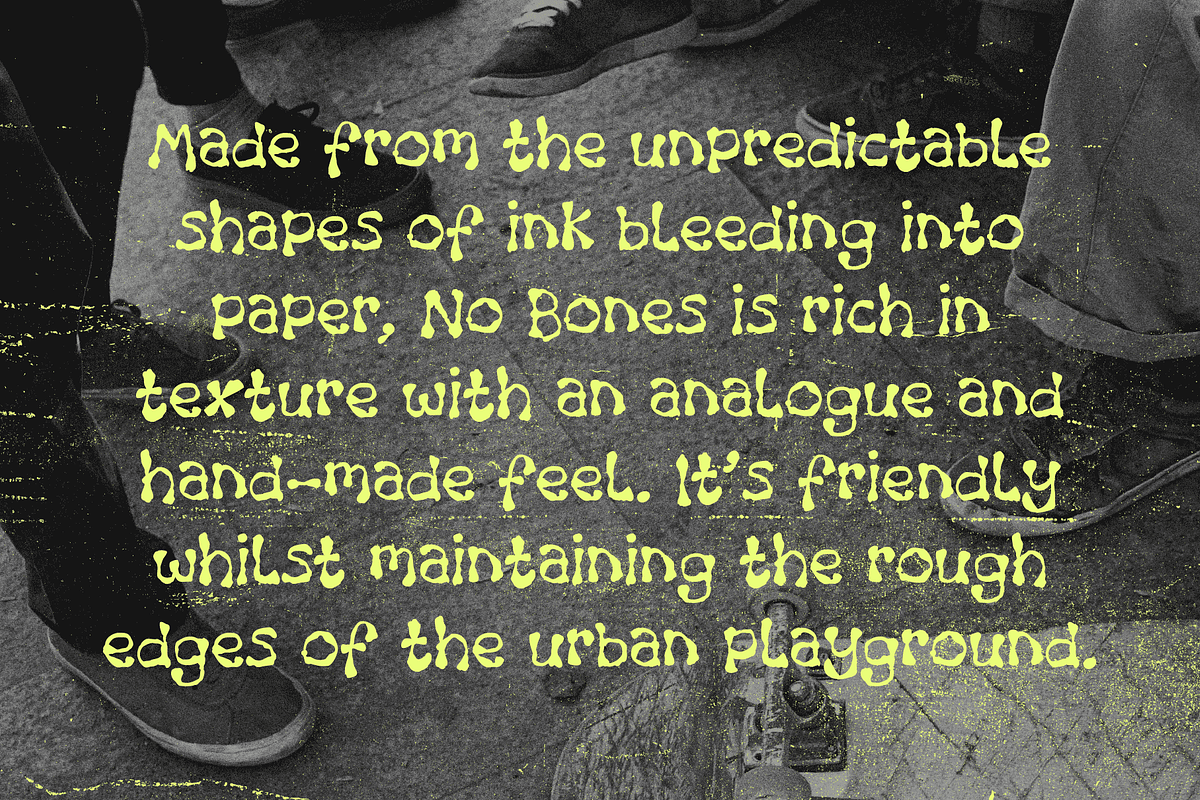 No Bones - A Textured Grunge Font, a Handwritten Font by Wingsart Studio (Photo 2 of 12)
