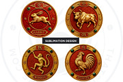 Chinese zodiac Clipart set V2, a Decorative Illustration by ThatsDesignArt (Thumbnail 6 of 10)