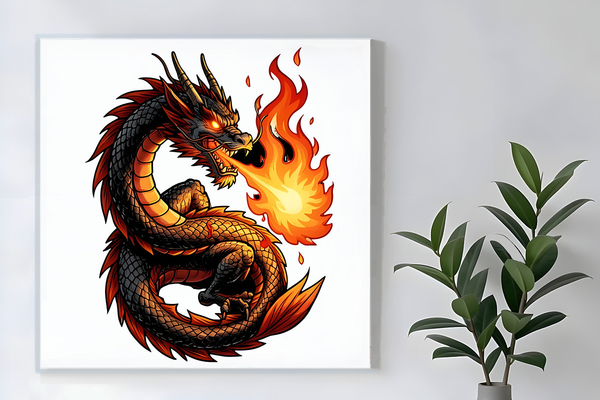 Fire Breathing Dragon, an Animal Illustration by Sharon Schwalbe (Photo 3 of 5)