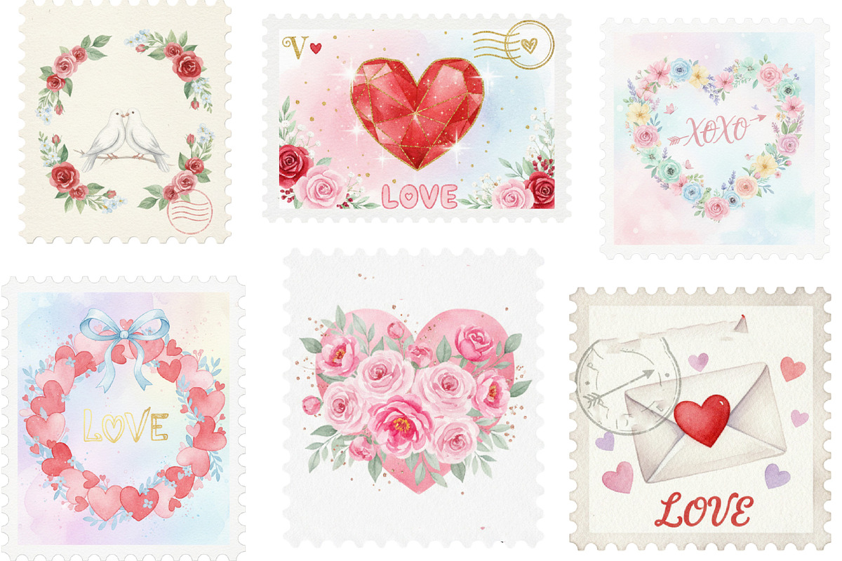 Valentine's Day Postage Stamp, an Illustration by Designking (Photo 2 of 5)
