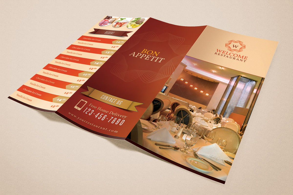 Welcome Restaurant Menu Card Pack, a Brochure Template by Saptarang (Photo 1 of 5)