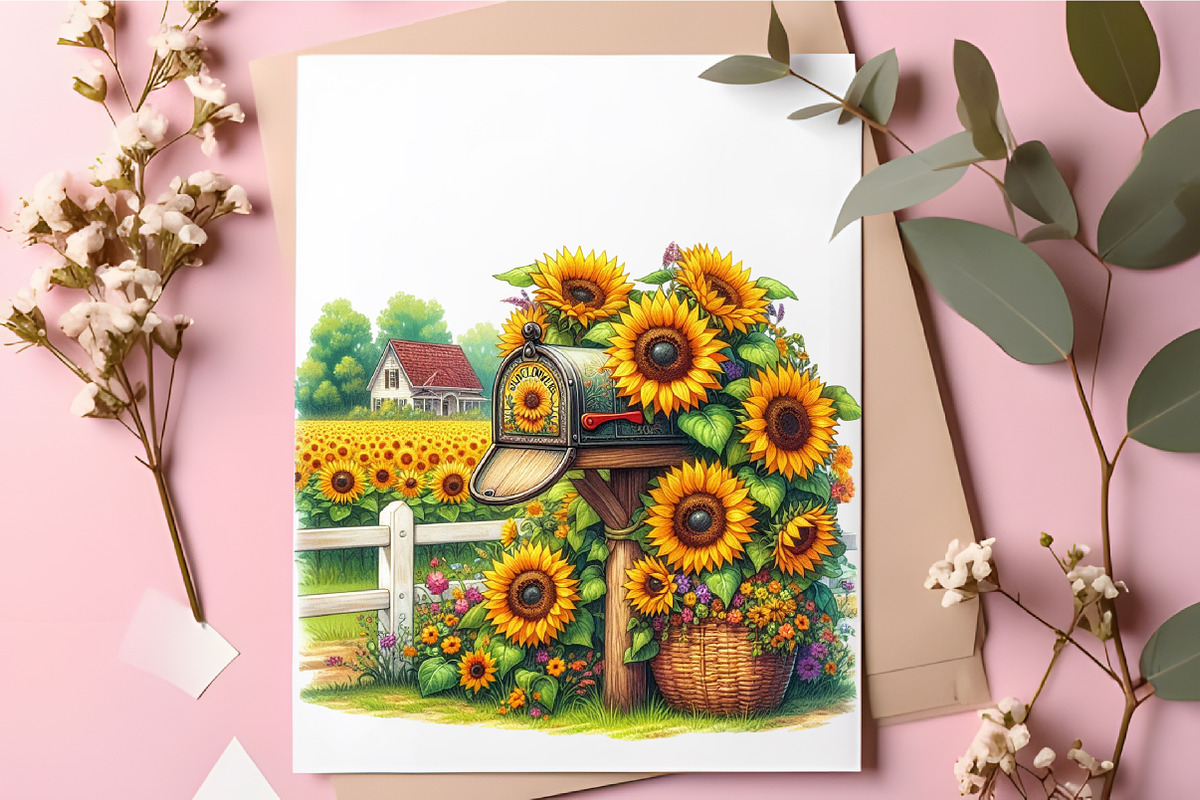 Cute Sunflower Farm PNG Clipart, a Seasonal Illustration by RobertsArt (Photo 4 of 4)