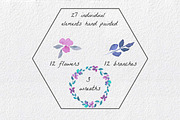 Abstract Flowers watercolor Clip art, an Illustration by MaraquelaStudio (Thumbnail 2 of 7)