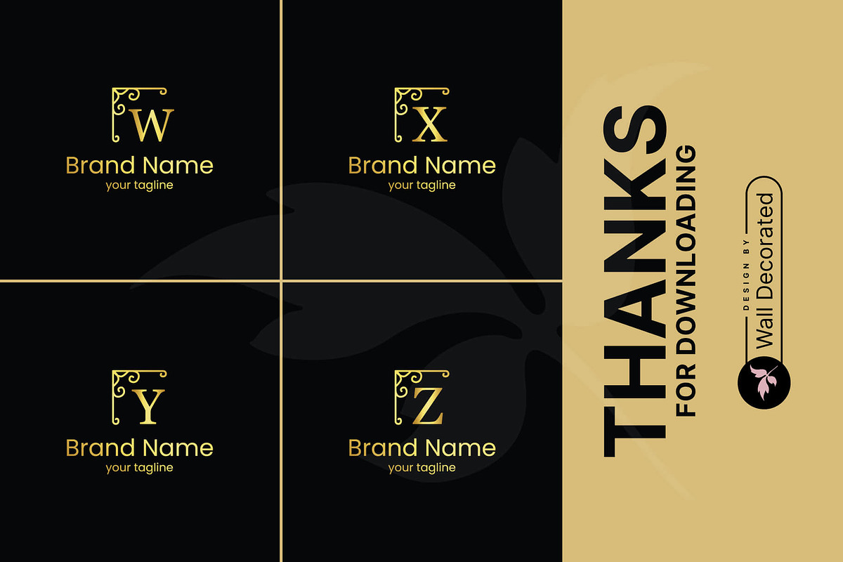 26 A-Z Luxury Monograms Set, a Branding & Logo Template by Walldecorated (Photo 5 of 5)