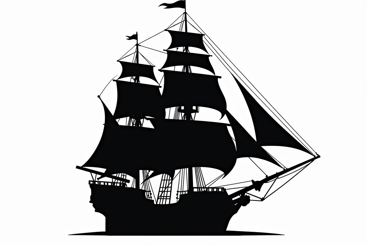 Classic Sailing Ship Vector Bundl, an Object Graphic by hafijul (Photo 2 of 11)
