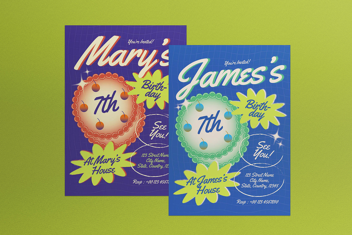 Retro Kids Birthday Invitation, an Invitation Template by graphicook (Photo 1 of 3)