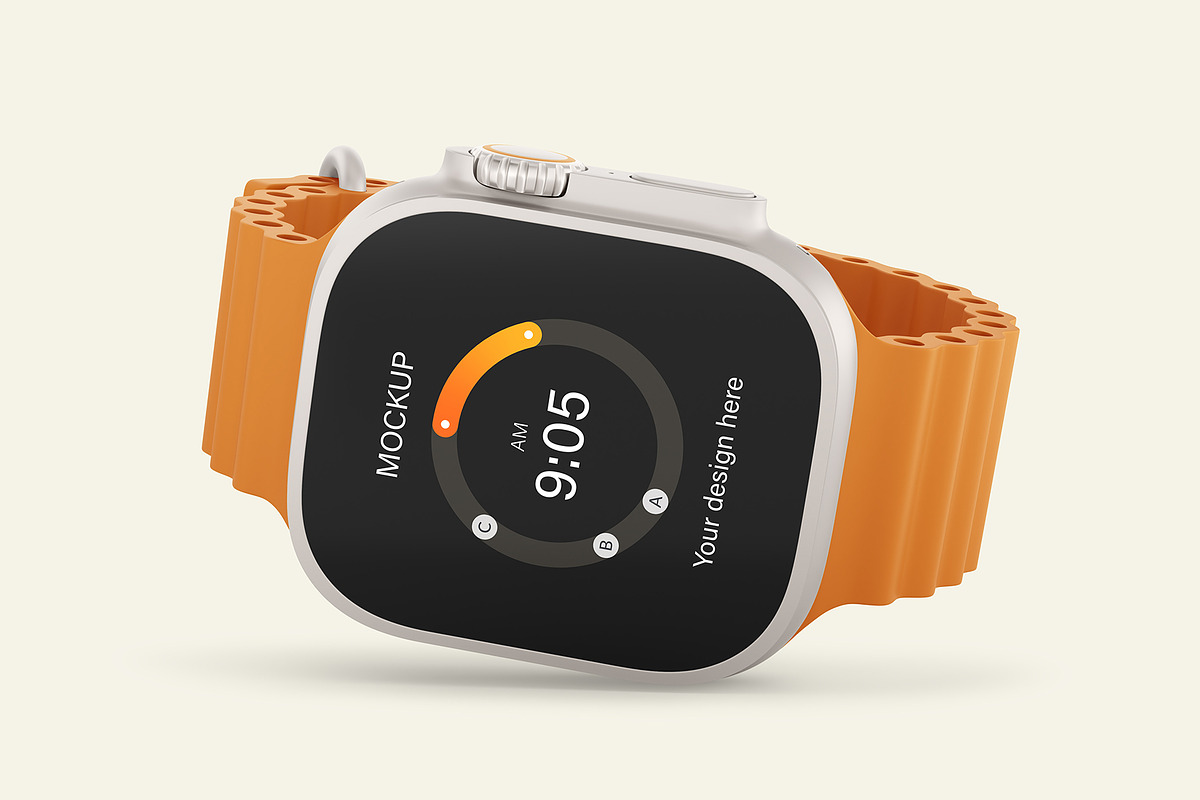 Apple Watch Ultra Mockup Set, a Wearable Device Mockup by ForgeDesign (Photo 7 of 14)