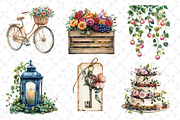 Summer Garden Wedding Clipart, an Illustration by Dream Creation (Thumbnail 4 of 6)