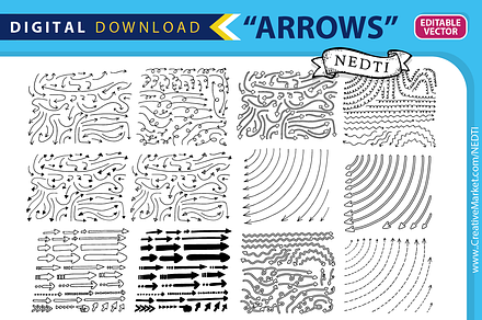 Doodle Arrows Handdrawn Vector