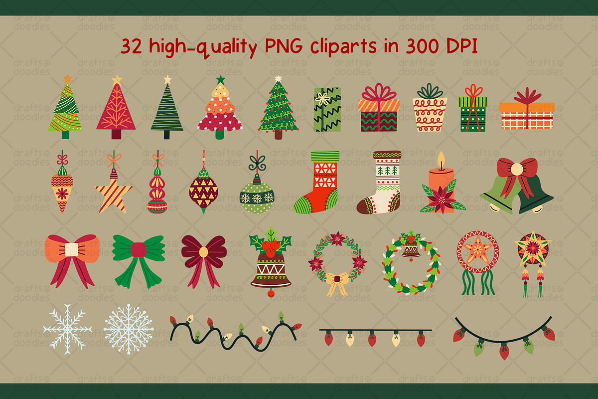 Holiday Trinkets Graphic Set, a Pattern Graphic by Drafts n Doodles (Photo 2 of 6)