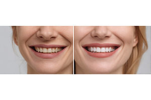 A woman's teeth are shown before and, a Person Photo by ZinetroN